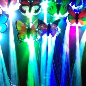 New Year's Party! Fiber optic light butterfly hair clip extensions 🦋 5 pack